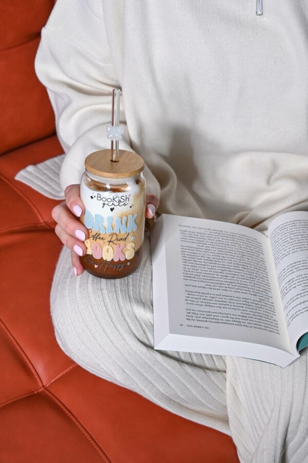 Ποτήρι με γυάλινο καλαμάκι - Drink Books